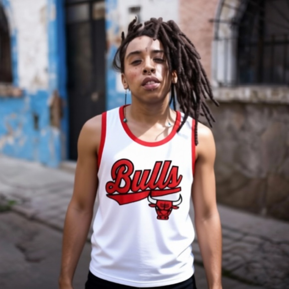 Chicago Bulls White Mesh Jersey Tank top size small
